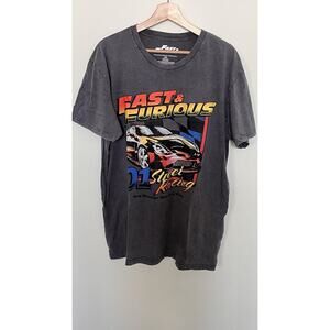 Fast And Furious Mens Graphic Tshirt Grey Sz Xl 46/48 Universal City Studios